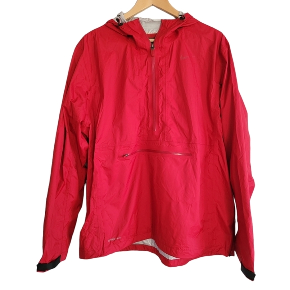 Nike Red Hooded Pullover Half Zip Storm Fit Rain Jacket/Windbreaker Size Large - Picture 1 of 5